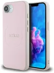 Guess Grained Ring telefoni &uuml;mbris MagSafe toega iPhone 16e roosa