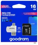 GOODRAM M&auml;lukaart MicroSD All in one - 16GB adapteriga UHS I CLASS 10 100MB/s + lugeja