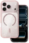 Glitter telefoni &uuml;mbris MagSafe toega iPhone 17 Pro roosa l&auml;bipaistev