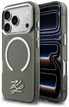 Karl Lagerfeld IML KL Script Logo telefoni &uuml;mbris MagSafe toega iPhone 17 Pro must