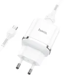 HOCO N3 reisilaadija | 18W | QC | USB-A | USB-A kuni Micro USB kaabliga komplektis | valge