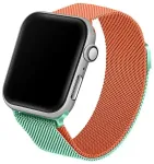 Beline nutikella rihm Apple Watch (42/44/45/49 mm) jaoks | roostevaba teras | roheline/oranž
