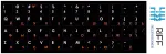 Riff Qwerty klaviatuuri kleebised ENG VALGED / RU PUNASED mustal taustal