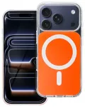 Clear Fusion Mag telefoni &uuml;mbris MagSafe toega iPhone 15 Pro oranž