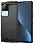 Carbon Case for Xiaomi Poco F4 5G flexible silicone carbon cover black