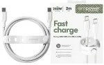 PanzerGlass Empower Racing data transfer and charging cable | USB-C to USB-C | 240W | 1.2m | silver, white
