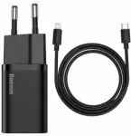 Baseus Super Si reisilaadija | 20W | USB-C, Lightning | USB-C to Lightning kaabel komplektis | must
