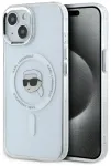 Etui Karl Lagerfeld IML Metal Karl Head MagSafe do iPhone 15 Plus biały