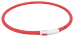 Reflective dog collar - Trixie Flash light ring USB, silicone, XS-XL: 70 cm|&oslash; 10 mm, red