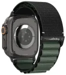 Spigen WBF1 nutikella rihm Apple Watch 6/7/8/9/10/11/SE/SE 3/Ultra 1/Ultra 2/Ultra 3 (44/45/46/49 mm) jaoks | nailonist | must/roheline