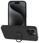 Silicone Ring telefoni &uuml;mbris alusega iPhone 15 Pro Max must