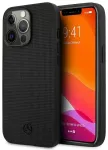 Mercedes MEHCP13LMBLBK iPhone 13 Pro | 13 6,1" must k&otilde;va &uuml;mbris Leather Meshed Metal Logo