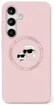 Etui Karl Lagerfeld Silicone Double       Heads And Circle MagSafe Samsung Galaxy S25 r&oacute;żowy