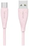 USAMS Green Series SJ714 andmeside- ja laadimiskaabel | USB-A kuni USB-C | 15W | 1m | roosa