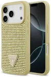 Case Guess Rhinestone Triangle Logo for iPhone 17 Pro gold