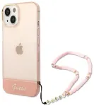 Guess GUHCP14MHGCOHP iPhone 14 Plus | 15 Plus 6.7" r&oacute;żowy|pink hardcase Translucent Pearl Strap