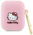 Hello Kitty HKA23DKHSP Airpods 1|2 cover r&oacute;żowy|pink Silicone 3D Kitty Head