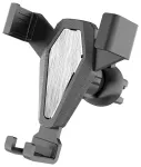 YC07 gravity car phone holder for air vent with air freshener 4-7" silver