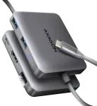 Axagon HMC-5HL USB-jaotur | USB-A kuni USB 3.0, HDMI, RJ45, USB-C | 100W