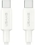 USAMS U90 andmeedastus- ja laadimiskaabel | USB-C kuni USB-C | 60W | valge