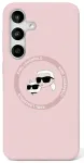 Etui Karl Lagerfeld Silicone Double    Heads And Circle MagSafe Samsung Galaxy S25 Ultra r&oacute;żowy