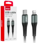 AMiO AMIO-03916 andmeedastus- ja laadimiskaabel | USB-C kuni Lightning | 20W | 1m | valge