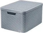 Kaanega karp Style L 43,6x32,6x23cm helehall
