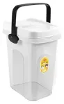 Konteiner lemmikloomatoidu hoidmiseks 2,5kg 7L 23x19x31cm l&auml;bipaistev/valge