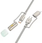Hoco U138 2-in-1 andmeedastus- ja laadimiskaabel | USB-C kuni USB-C, Lightning | PD, QC 3.0 | 60W | 1.2m | hall