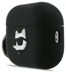 Silikoonist kaitse&uuml;mbris Karl Lagerfeld 3D Logo NFT Choupette Head AirPods Pro 3 k&otilde;rvaklappidele, must