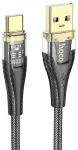 Hoco U121 andmeedastus- ja laadimiskaabel | USB-A kuni USB-C | 12W | 1.2m | must, l&auml;bipaistev