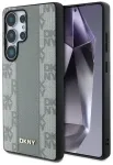 Case DKNY Leather Checkered Pattern MagSafe for Samsung Galaxy S25 Ultra taupe
