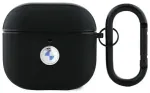 BMW BMA4SSLBK AirPods 4 cover czarny|black Geniune Leather Silver Logo
