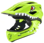 Rockbros TT-32003 Shark Children's Bike Helmet with Detachable Jaw Size S (48-52) - Green