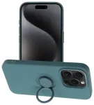 Silicone Ring telefoni &uuml;mbris alusega iPhone 15 Pro roheline