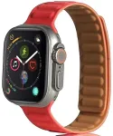 Beline nutikella rihm Apple Watch (42/44/45/49 mm) jaoks | roostevaba teras | punane