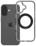 Frame Circle Stand telefoni &uuml;mbris alusega ja MagSafe toega iPhone 17 must