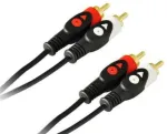 Libox LB020 2x RCA kuni 2x RCA Audio Kaabel 3m kullatud pistikutega Must