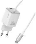 USAMS JC Series CC264 v&otilde;rgulaadija | 30W | GaN | USB-C | valge