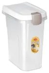 Konteiner lemmikloomatoidu hoidmiseks 6kg 15L 33x22x41cm l&auml;bipaistev/valge