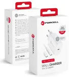 Forcell F-Energy reisilaadija | 25W | PD, QC | USB-C | USB-C kuni USB-C kaabliga komplektis | valge