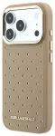 Karl Lagerfeld PU Perforated Gold Dots telefoni &uuml;mbris MagSafe toega iPhone 17 Pro Max beež