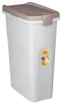 Ratastega konteiner lemmikloomatoidu hoidmiseks 15kg 40L 45x27x61cm valge/helehall