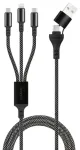 Maxlife ALLin1 3-in-1 andmete edastamise ja laadimise kaabel | USB-A kuni USB-C, Lightning, USB-C | 66W | 1m | must