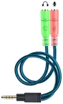 Riff Y-JACK 3.5mm liidese adapteri jagaja k&otilde;rvaklappidele ja mikrofonile 1 male + 2 female