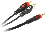 Libox LB0024 3.5mm stereopistik alates 2x RCA audikaabel 5m kullatud pistikutega must