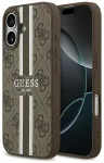 Case Guess 4G Printed Stripes MagSafe for iPhone 17 brown