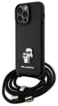 Karl Lagerfeld KLHCP14XSAKCPSK iPhone 14 Pro Max 6.7" hardcase czarny|black Crossbody Saffiano Metal Pin Karl & Choupette