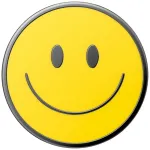 PopSockets PopTop Combo Enamel Be Happy telefonihoidik ja -alus, kollane