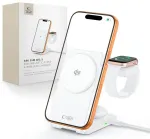 Tech-Protect A56 3-in-1 juhtmevaba laadija | Qi 2.2 | &Uuml;hildub MagSafe'iga | 25W | valge